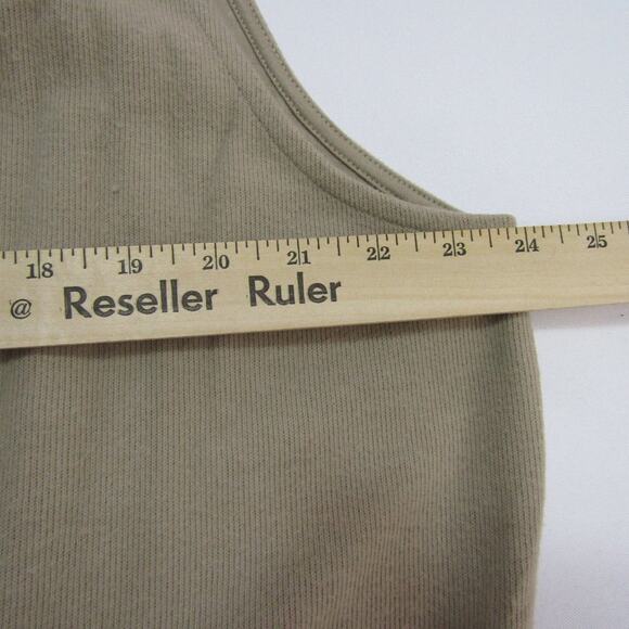 ASOS Tan Knit Mini Dress Women's sz 12 Coastal Neutral Minimalist Cozy Boho - Picture 5 of 9